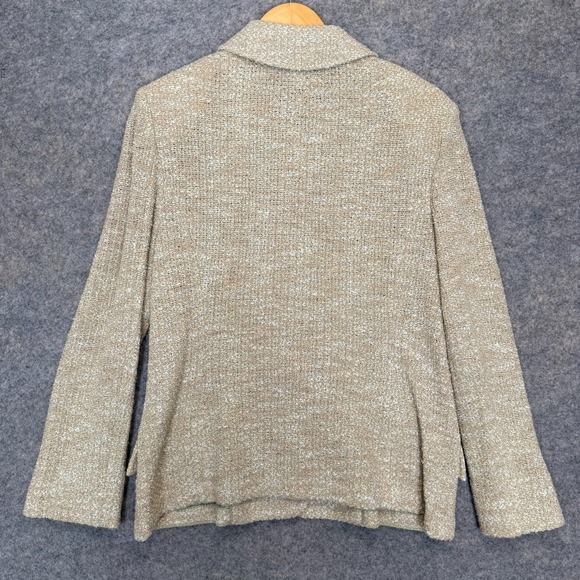 St. John Collection Tweed Knit Jacket Womens 14 Button Peter Pan Collar Flap USA - Picture 11 of 14
